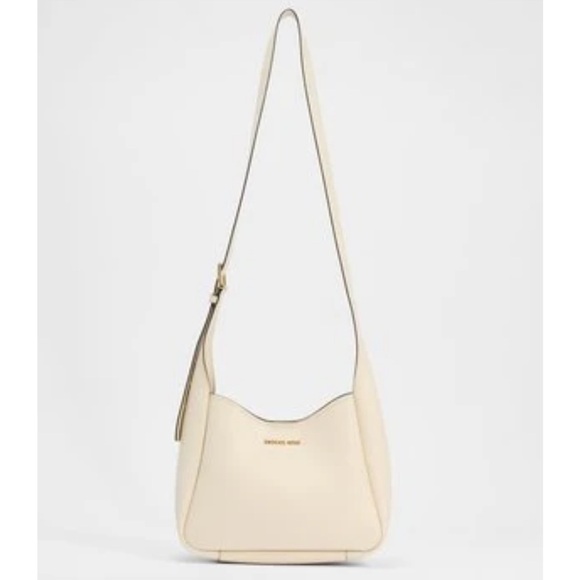 MICHAEL KORS Birch in Lt Cream Medium Pebbled Leather Messenger Bag NWT $328